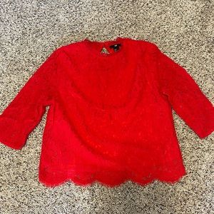 H+M red lace 3/4 top - Size 2